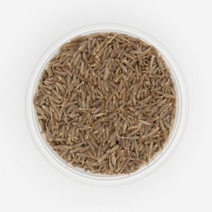 Whole Cumin Seed Detailed Spice Textures From Above On White Background